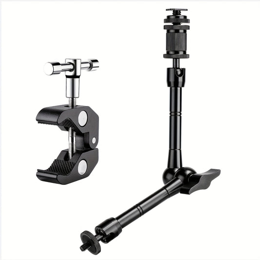 Multi Tools Magic Arm: 11 Inch Friction Articulating Super Clamp For Camping Fishing - DSLR/SLR LCD Monitor LED Light Photo Studio Tripod Accessories