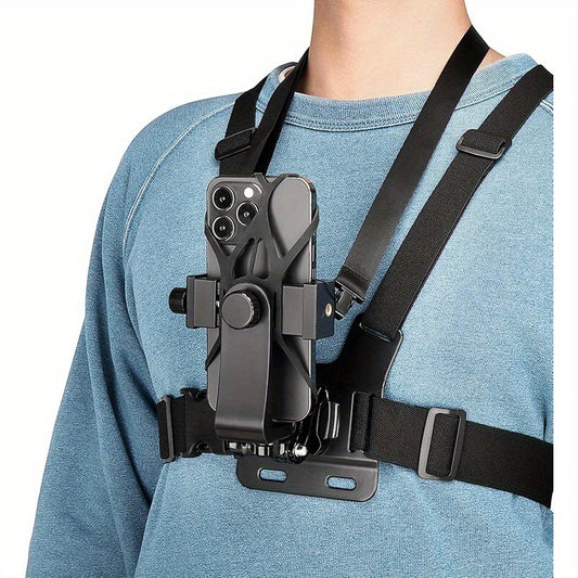 [For iPhone/Samsung/GoPro] Mobile Phone Chest Mount Harness Strap Cell Phone Holder Mount for Video Recording Bike/Kayak/Fishing/Skateboard POV/VLOG for iPhone/ for Samsung /for GoPro Hero 11 10 9 8 /for Insta360/for DJI Action Camera