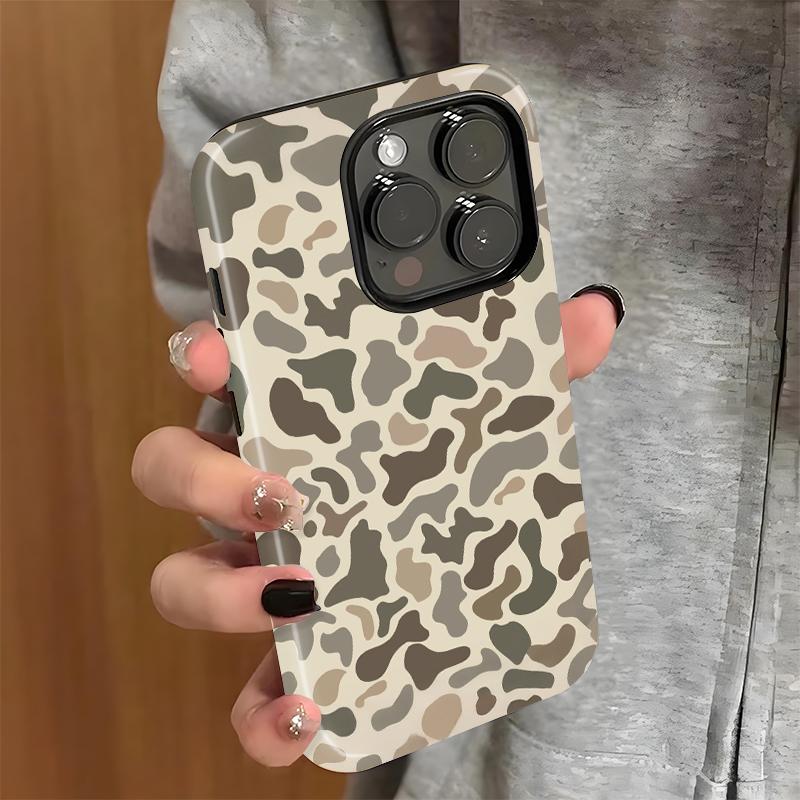Phone Case: Camo Pattern Phone, Shockproof Rugged Cover Dual Layer Soft Hard PC Bumper Hard Design 11 12 13 14 15 16 17 Pro Plus Air 7 8 XSMAX, Reinforced Edges, Phone Bumper Case, Heavyduty Case, Adventure Seekers, Techsavvy Users