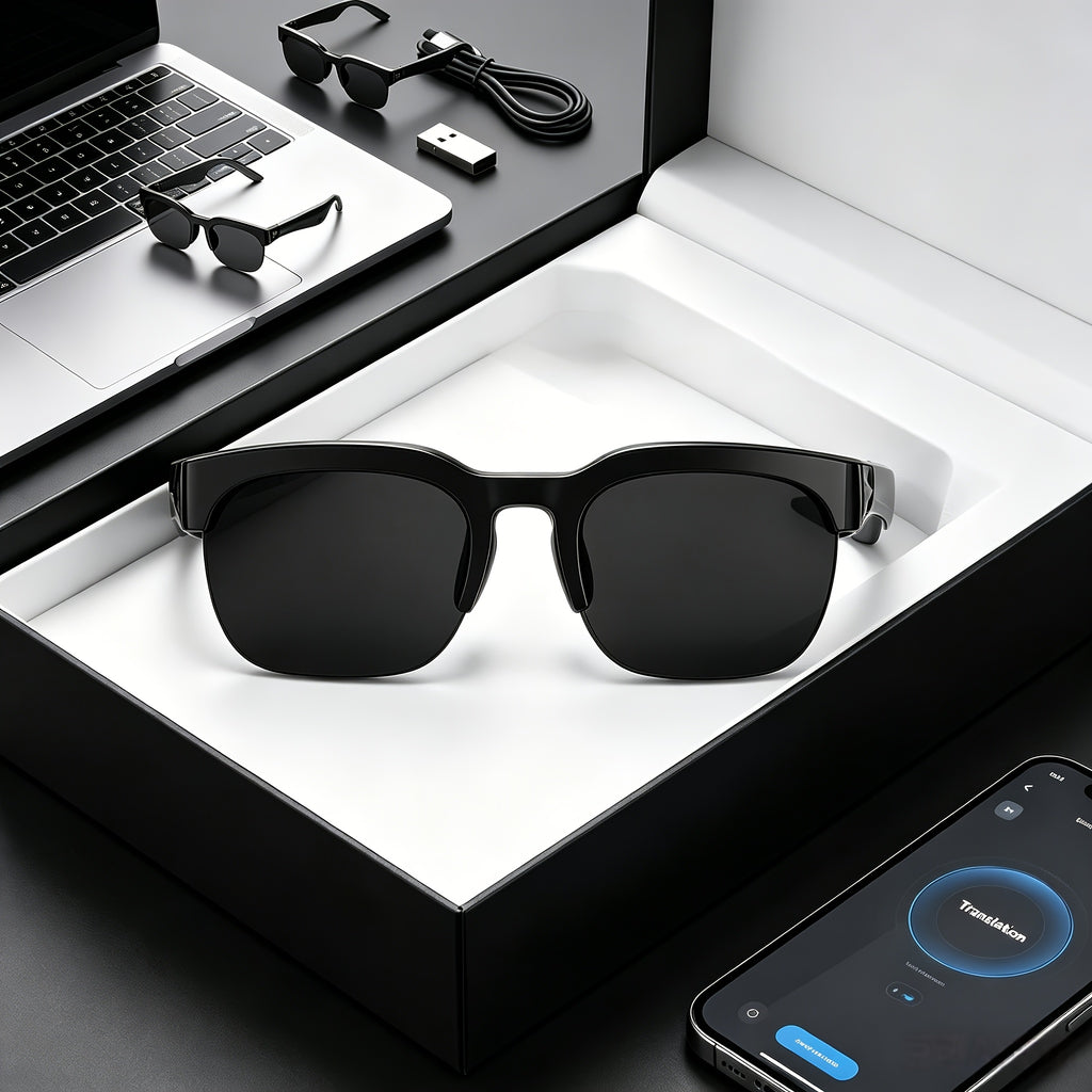 2026 New AI Smart Glasses, Multifunctional Cutting-Edge Technology for Real-Time Translation, Recognizes 160 Languages, Supports Real-Time Translation And Meeting Minutes Summarization, Suitable for Various Occasions, Suitable for Both Men And Women