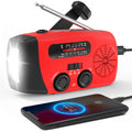 Emergency Radio: Solar-Powered, Power Bank, Hand Crank, AM/FM NOAA Portable Weather Radio, 2000mAh Mobile Power, USB Charging, Solar, With LED Flashlight, Hurricane, Survival Gear, Winter Storm