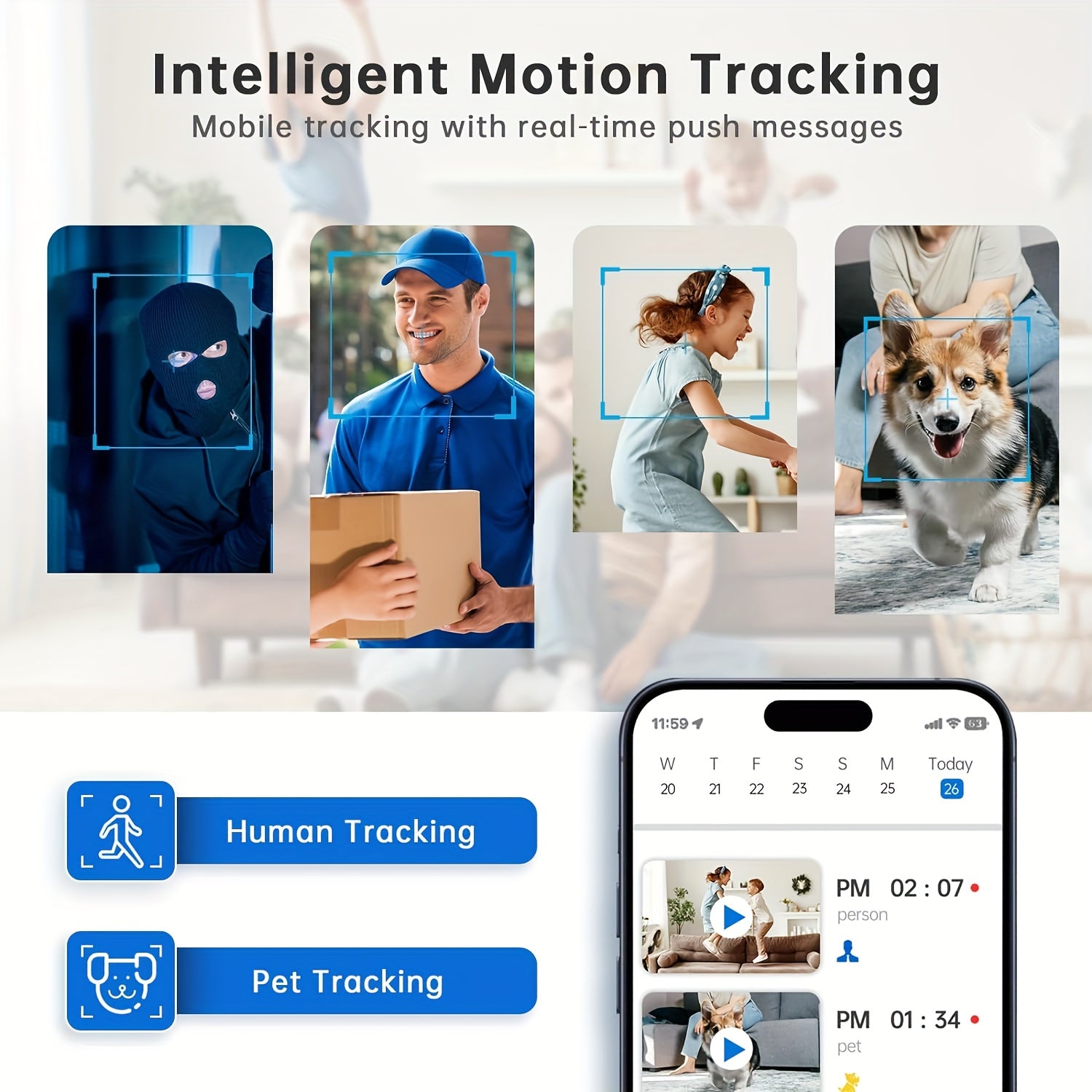 [For Home Security] 4MP Security Camera With Installation, Human Tracking & Motion Detection, 360° Rotatable Dual-Channel, 2-Way Audio, Color Night Vision, Compatible For For Home WiFi/5G, App-Controlled Indoor Surveillance Camera