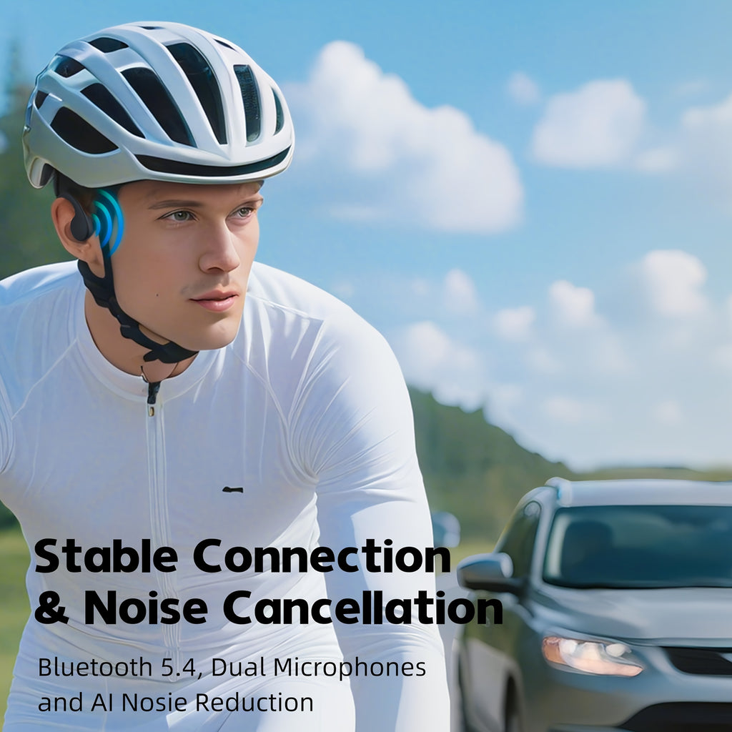 Wireless Open-Ear Bone Conduction Headphones with a Microphone, Offering 12 Hours of Playtime, Ideal for Sports Like Running And Gym Workouts, Available in Black And Blue As a Gift Option