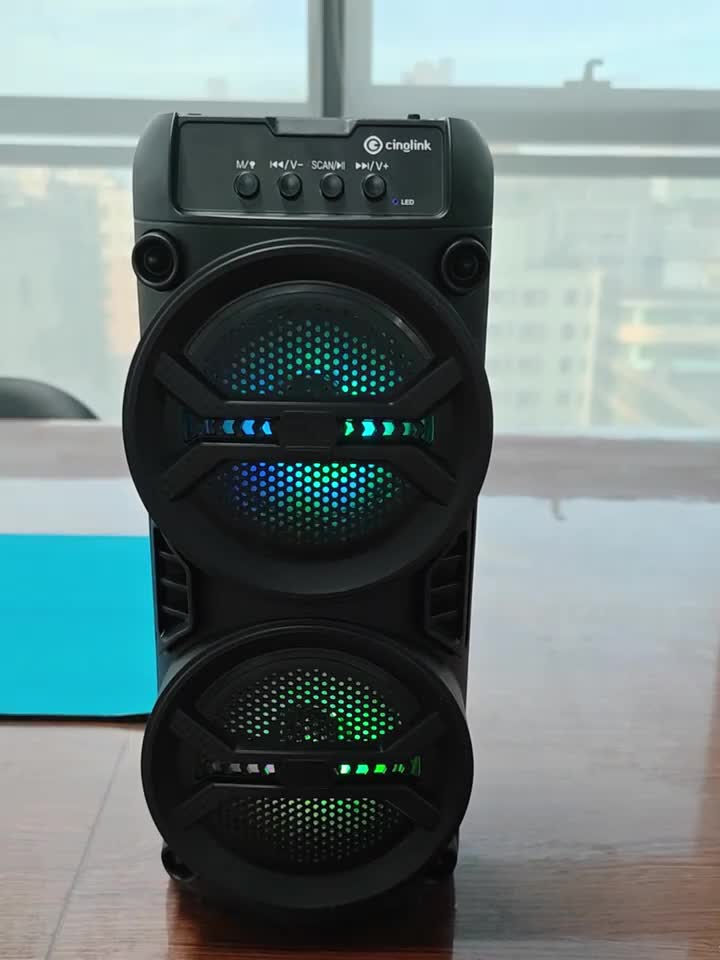 8000FM Subwoofer Outdoor Bluetooth Speaker, Portable Wireless Speaker, Built-in Rechargeable Battery, Dual Bass Drivers for Powerful Deep Bass Stereo, Supports Bluetooth/TWS/USB/AUX/TF Playback, High-volume Party Sound, Suitable for Indoor Dances