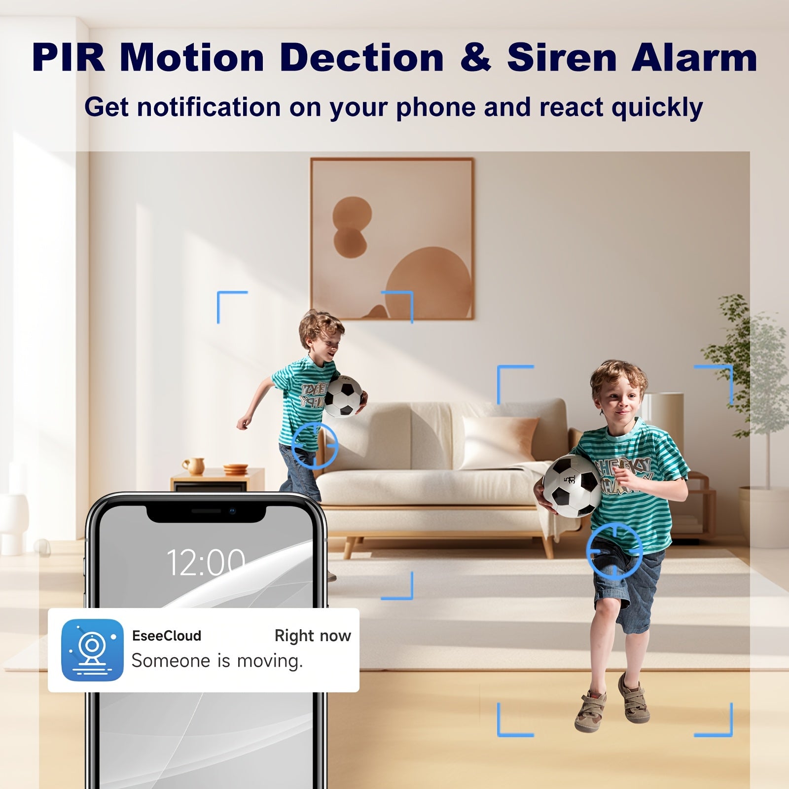 [1080P] 2/4pcs Of Wireless Security Camera With 2.4G/5G WiFi, Motion Detection, Baby Monitor, Night Vision, 2-Way Talk & Siren, Supports Cloud & 256G SD Card, 1080P Home Security Cameras