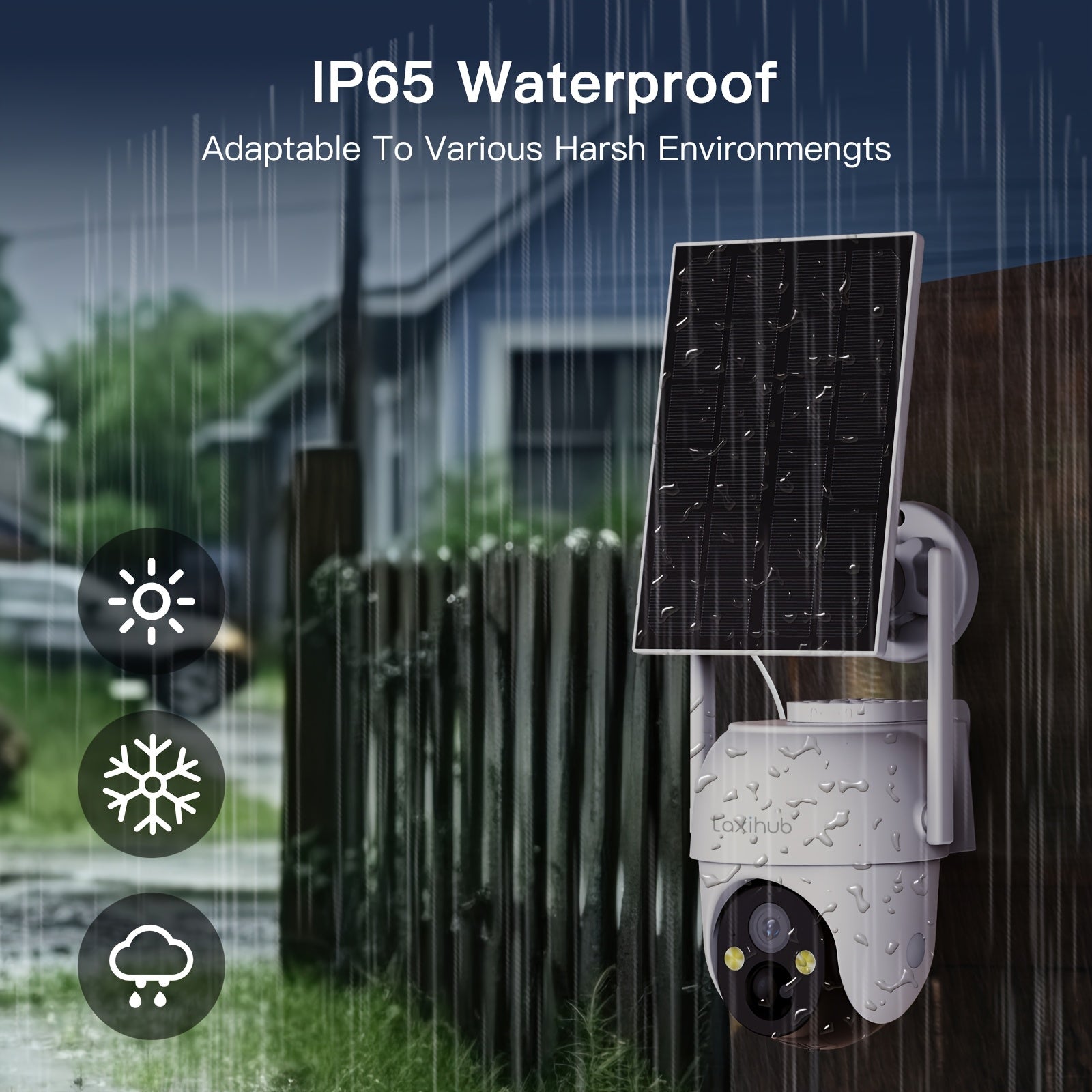 Laxihub GO2T 1296P FHD, 3MP FHD Security Camera Wireless Outdoor, PTZ Solar Wireless Security Camera with AI Human Detection, Wire-Free Battery Solar Powered, Color Night Vison, 2.4G Wi-Fi, 2-Way Audio, Prevent Rainwater Damage, Cloud Storage Outdoor