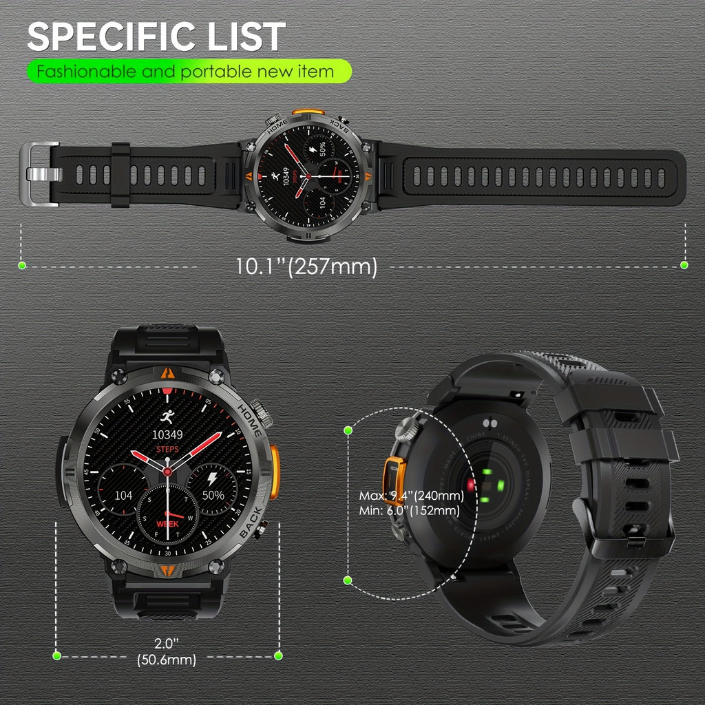 Smart Watch for Men, Wireless Answer Make Calls, Message Notification, HD Touch Smartwatch, Step Counter Sports Smart Watch, Compatible with iPhone and Android Phones