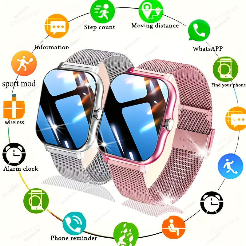 Full Touch Screen Smartwatch (for Answering/making Calls), USB Charging, Wireless Calling And Message Reminders, Email Display, Location Navigation, Remote Camera/music Player, Perfect Gift For Family And Friends, 1.83-inch TFT Large Display Screen