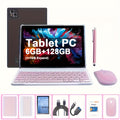 10.1-Inch Android Tablet, a Versatile 2-In-1 Device with Keyboard, Mouse, And Case, Featuring 6GB RAM And 128GB SSD, 1280X800 IPS HD Touchscreen, Dual Cameras, Wifi, And 4G LTE Support. Ideal for Home And Personal Use, Tablet, Pad