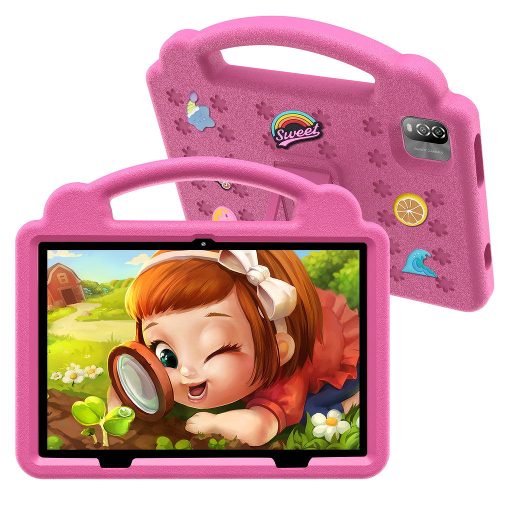 [10.1-Inch Kids' Tablet] Android 15 Tablet, 10.1-Inch Kids' Tablet with Protective Case, 12GB (3GB + 9GB Expandable) ROM, 64GB RAM, Wi-Fi, Dual Cameras, Parental Controls, Pre-Installed Apps And Games, Educational Tablet for Preschoolers with Case, Tablet