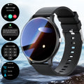 GWENLAND Smart Watch - 1. 46" HD Touchscreen, IP68, 100+ Sports Modes, Sedentary Reminder, Music Control, Remote Photo, Answer/Dial/Reject Calls, Black Silicone Strap, Perfect Valentine's Day Gift for Him or Her, Fitness Tracker|Modern Smartwatch|Durable