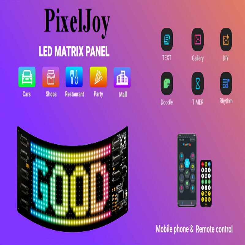 [Christmas] 1pc 16X32/16X64/16X96 LED 5V LED Fun Display, Devil's Eye Flexible LED Screen, Support Text/Picture/Gif, With App And Remote Control, Cable For Store/Car/Riding Fun Interactive Screen, Christmas Decorations
