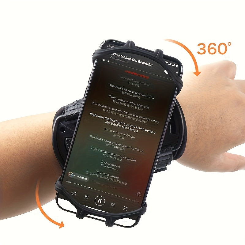 [360° Rotation Removable] Multifunctional Sports Phone Stand Designed As Running, Arm Strap And Wrist Strap With 360° Rotation And Removable For 4.5 To 7-Inch Phones