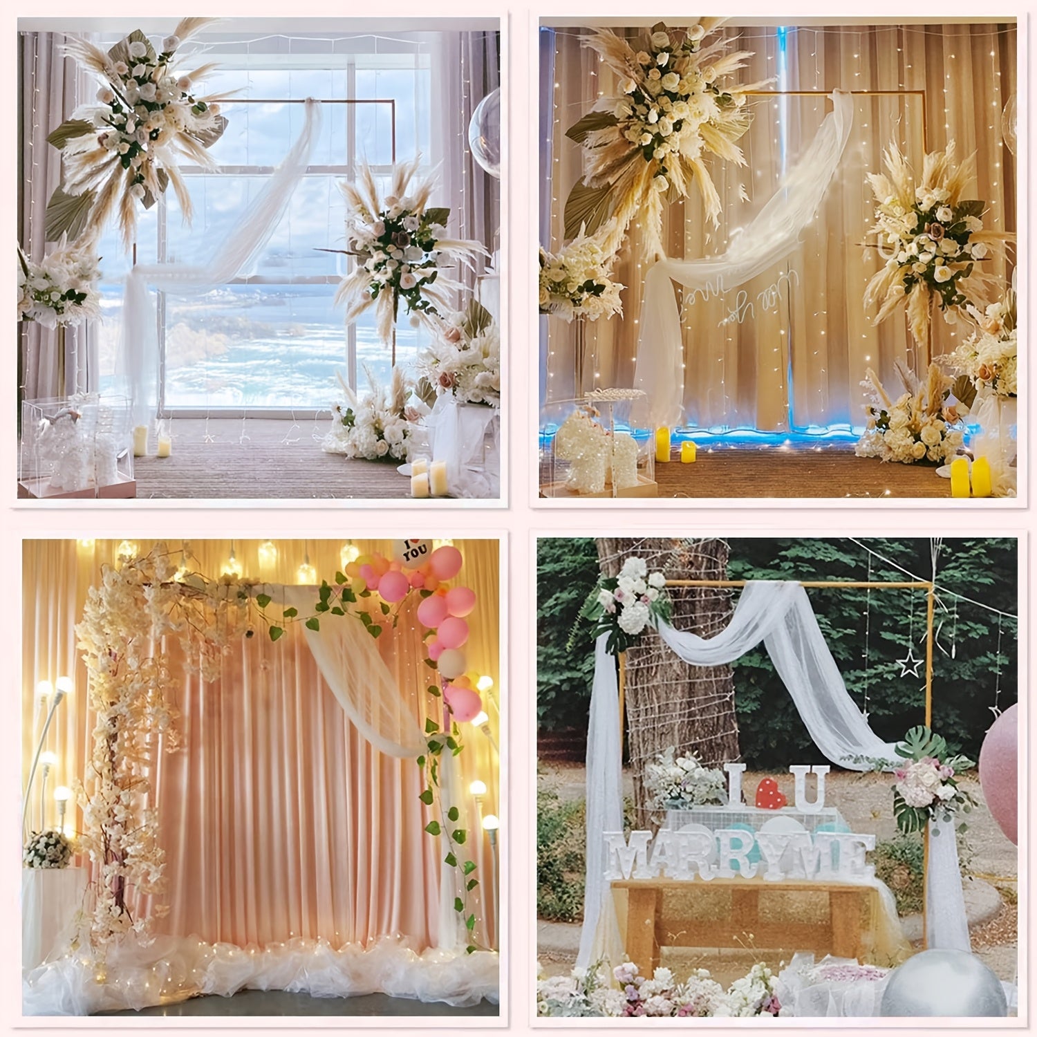 Premium Square Backdrop Support - Flexible, Sturdy, And Portable Rectangular Metal Structure for Weddings, Birthdays, And Event Decorations - Perfect for Photo Booth Backgrounds, Ceremonies, And Garden Arch Decor
