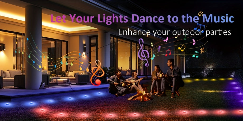 [RGB Pathway Lights] 200ft/150ft/100ft/50ft Outdoor Ground Lights, RGB Pathway Lights With Waterproof, Color Changing, Remote & App Control, Timer Function, Patio Deco For Lawn Yard Garden