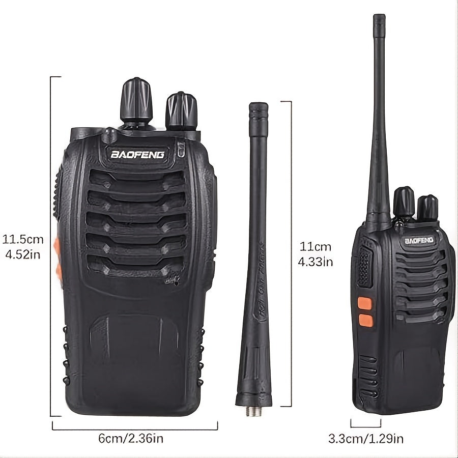 2/4/6/8/10/12pcs Baofeng 16CH UHF Walkie Talkies, 5W Two-Way Radios with USB Rechargeable Battery, 1500mAh, High-Fidelity Sound, LCD Display, for Outdoor Sports And Emergency Communication, Emergency Radios | Sleek Modern Design | Durable Build