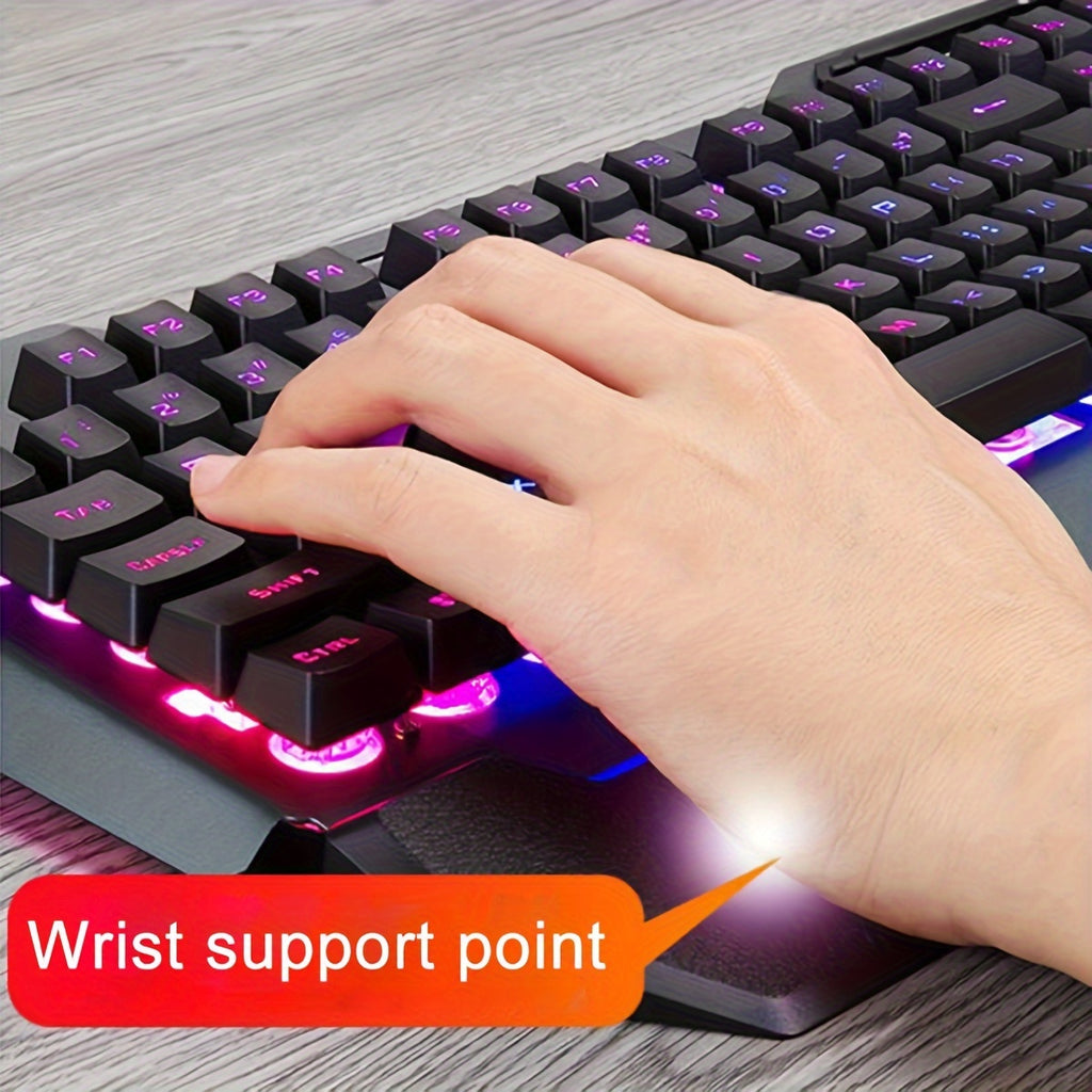 QZUKOY Mechanical Feel Gaming Keyboard, RGB Backlit Modes Wired Gaming Keyboard for PC Desktop