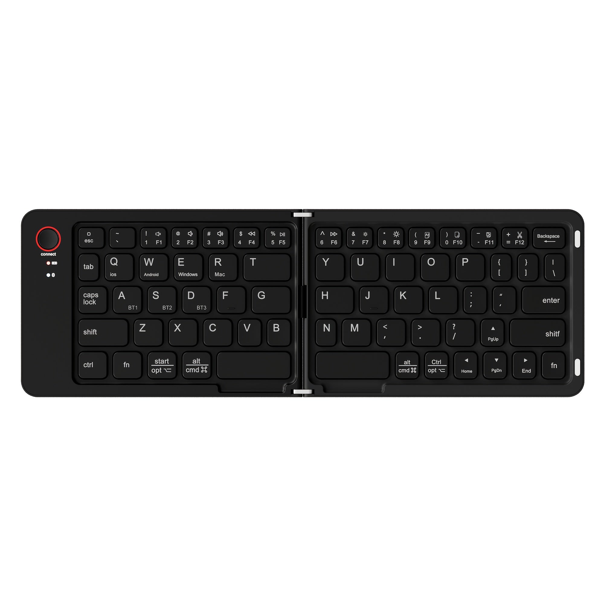 KLZO-B023 Dual Folding Wireless Keyboard, Magnetic And Smooth Folding, Slim And Compact, Compatible with Multiple Systems And Devices, with Ultra Long Battery Life