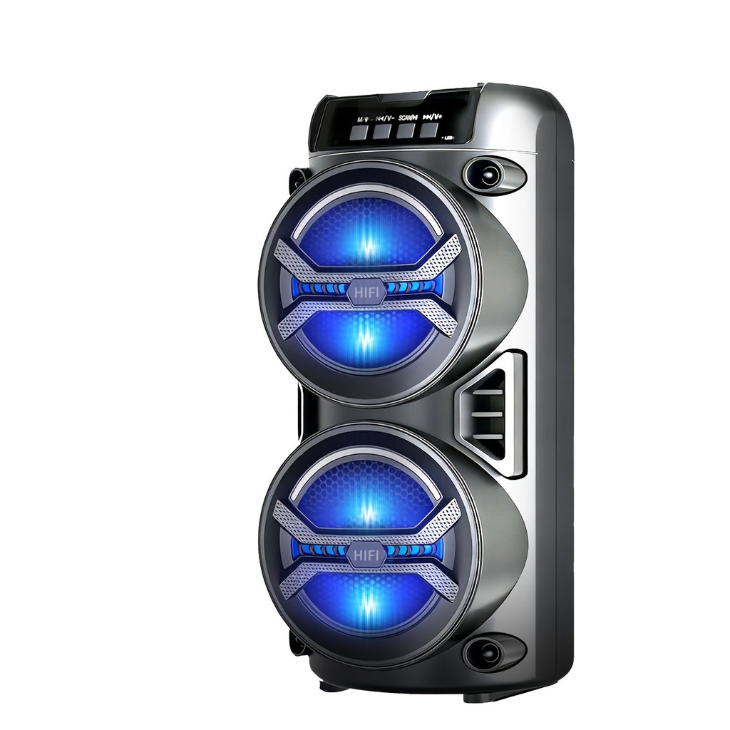 8000FM Subwoofer Outdoor Bluetooth Speaker, Portable Wireless Speaker, Built-in Rechargeable Battery, Dual Bass Drivers for Powerful Deep Bass Stereo, Supports Bluetooth/TWS/USB/AUX/TF Playback, High-volume Party Sound, Suitable for Indoor Dances