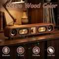 Retro Wood Color Bluetooth Speakers with Dual 2in Woofersm, 2 X 5W Wireless Sound Bar Speaker for Desktop, PC, Laptop, Tablet & Smartphone, Hands Free Call