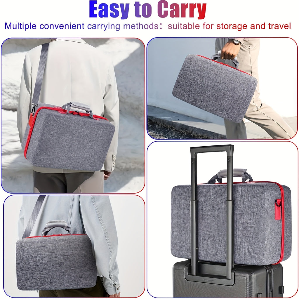 Travel Hard Shell Storage Carrying Case for PS5 Slim Console, Protective Travel Bag with Ample Space, Soft Compartment for Playstation 5 Slim Disc & Digital Edition, Gaming Additions (Digital Black/Digital Grey)