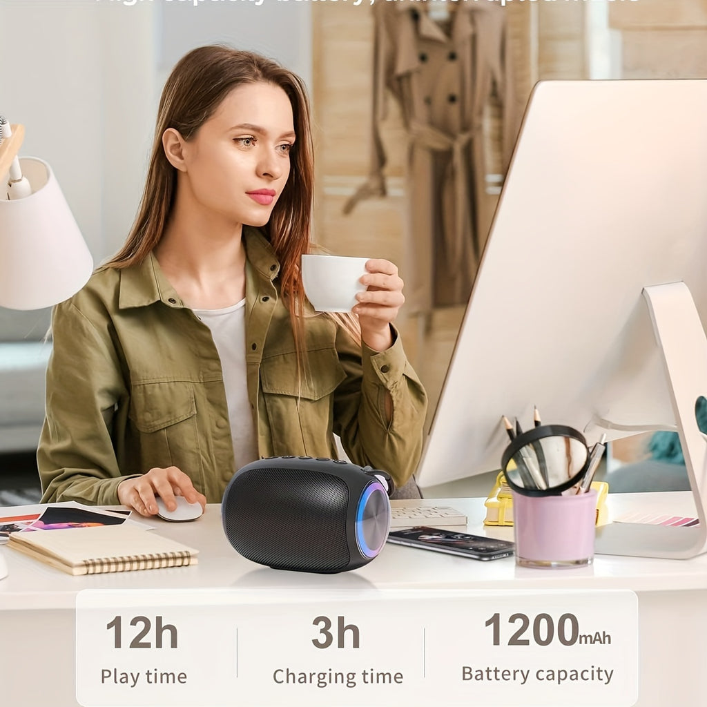 Foubeak Wireless Speaker, A Portable Speaker With Exceptional Sound Quality, A Pink Speaker With Colored Lights, A Dual-speaker Speaker, A Perfect Christmas Gift.