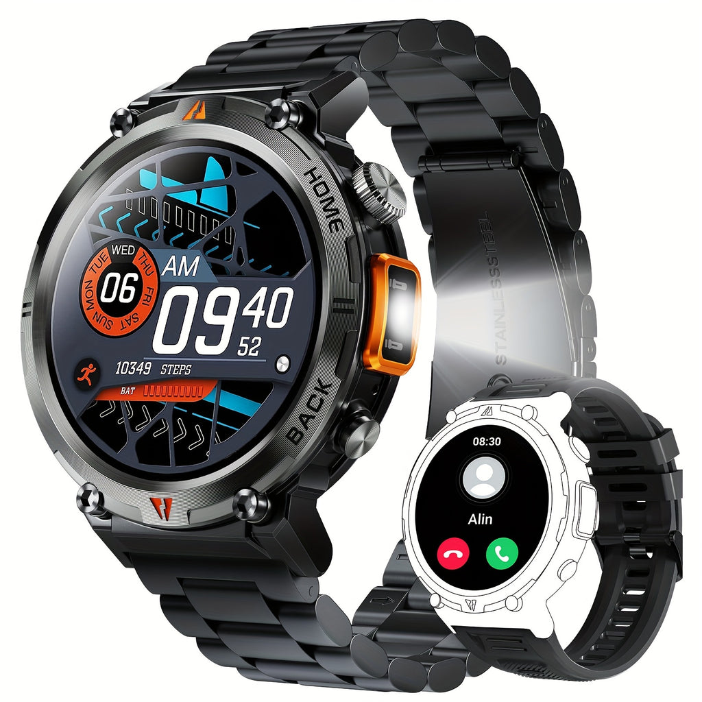 Smart Watch for Men, Wireless Answer Make Calls, Message Notification, HD Touch Smartwatch, Step Counter Sports Smart Watch, Compatible with iPhone and Android Phones