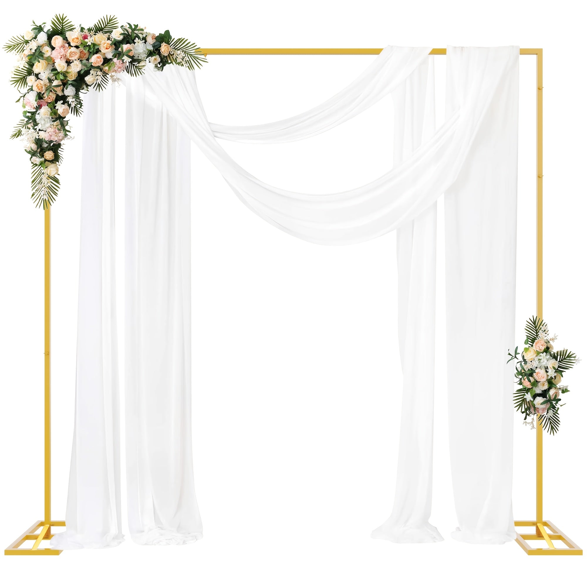 8ft Balloon Wedding Arch Round Background Stand & Square Arch Backdrop Stand, Reusable Event Decoration, Perfect For Weddings, Valentine'S Day, Birthdays, Parties, Friends' Gatherings, Christmas, And Garden Decoration
