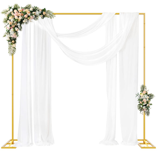 8ft Balloon Wedding Arch Round Background Stand & Square Arch Backdrop Stand, Reusable Event Decoration, Perfect For Weddings, Valentine'S Day, Birthdays, Parties, Friends' Gatherings, Christmas, And Garden Decoration