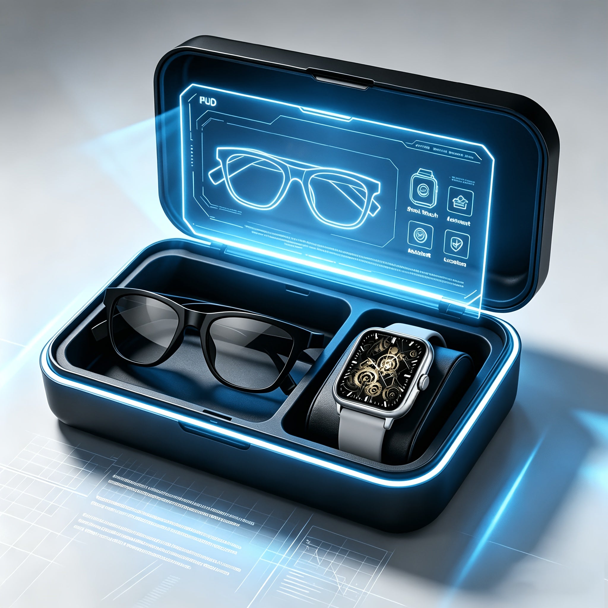 [Smart Watch & Glasses] 2026Ai New Full-Touch Smart Watch And AI Translation Smart Glasses Set, Real-Time Online Translation in Multiple Languages And Photo Translation at Your Fingertips. Built-In Microphone And Speaker, Supports Calling And Music Playba