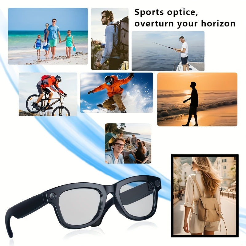 AI Smart Glasses with/without Camera Options, Touch Control, AI ChatGPT, Real Time Translation, 8MP HD Anti-Shake, Blue Light Protection, Noise Reduction Dual Mics, HD Recording & Wireless Calling, for Cycling, Driving, Fishing, Office, Travel FPV