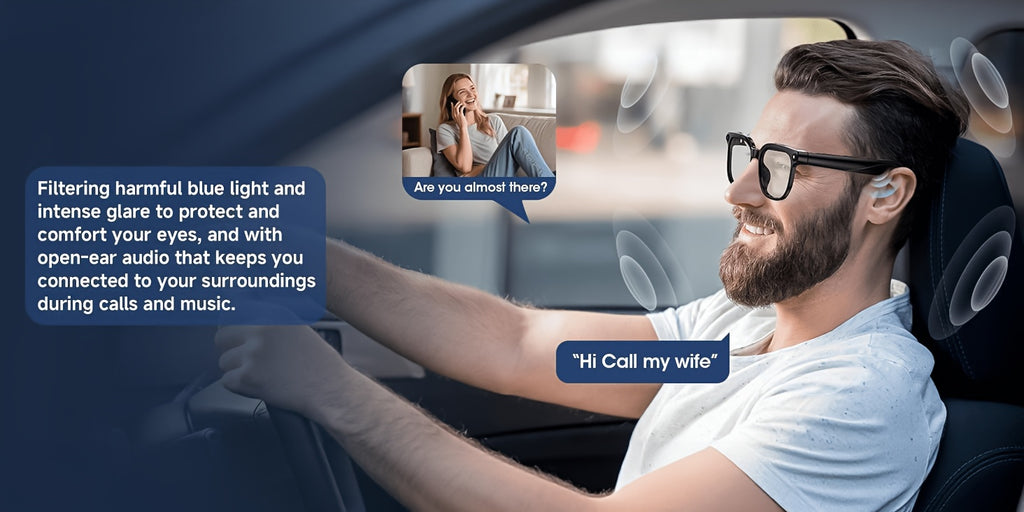 Smart Camera Glasses, 8MP HD Video Recording Glasses (with Audio Function), Wireless Camera With Photochromic Lenses, Real-time Translation, Voice Assistant, Object Recognition, Hands-free Music And Calls.