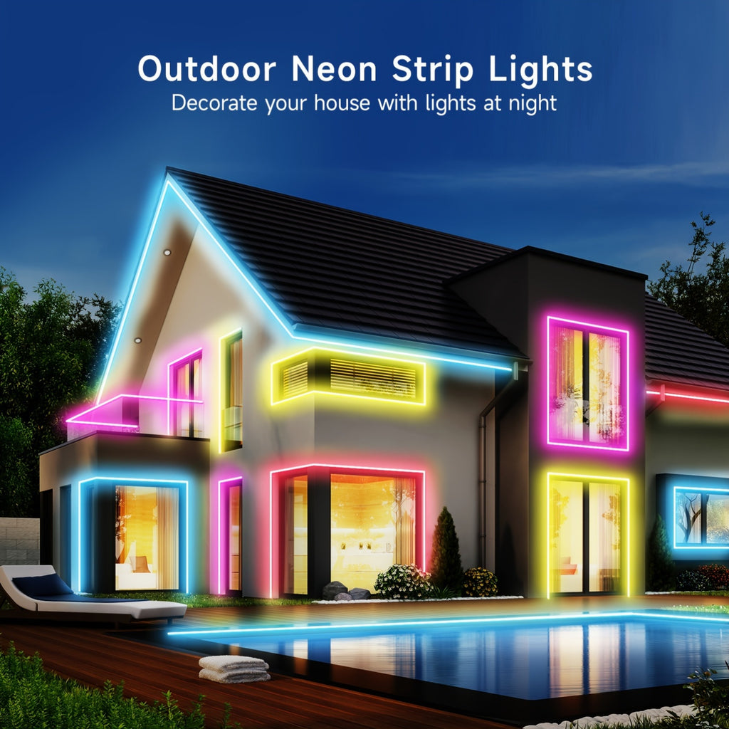 [LED Neon Lights] 1 Set Of LED Neon Lights 5m RGB LED String Lights With Remote Control APP Controller Waterproof Flexible Neon Lights With RGB LED Lights