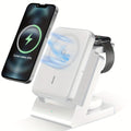 3-In-1 Power Bank Wireless Charger 15W Fast Charging Station for Iphone 17, 16, 15, 14, 13, 12 Pro Pro Max Series, Airpods 4 3 2 Pro Pro2 And Iwatch 3-10 SE Ultra Magnetic Charging, Mobile Charging/Office Travel Companion/Gift
