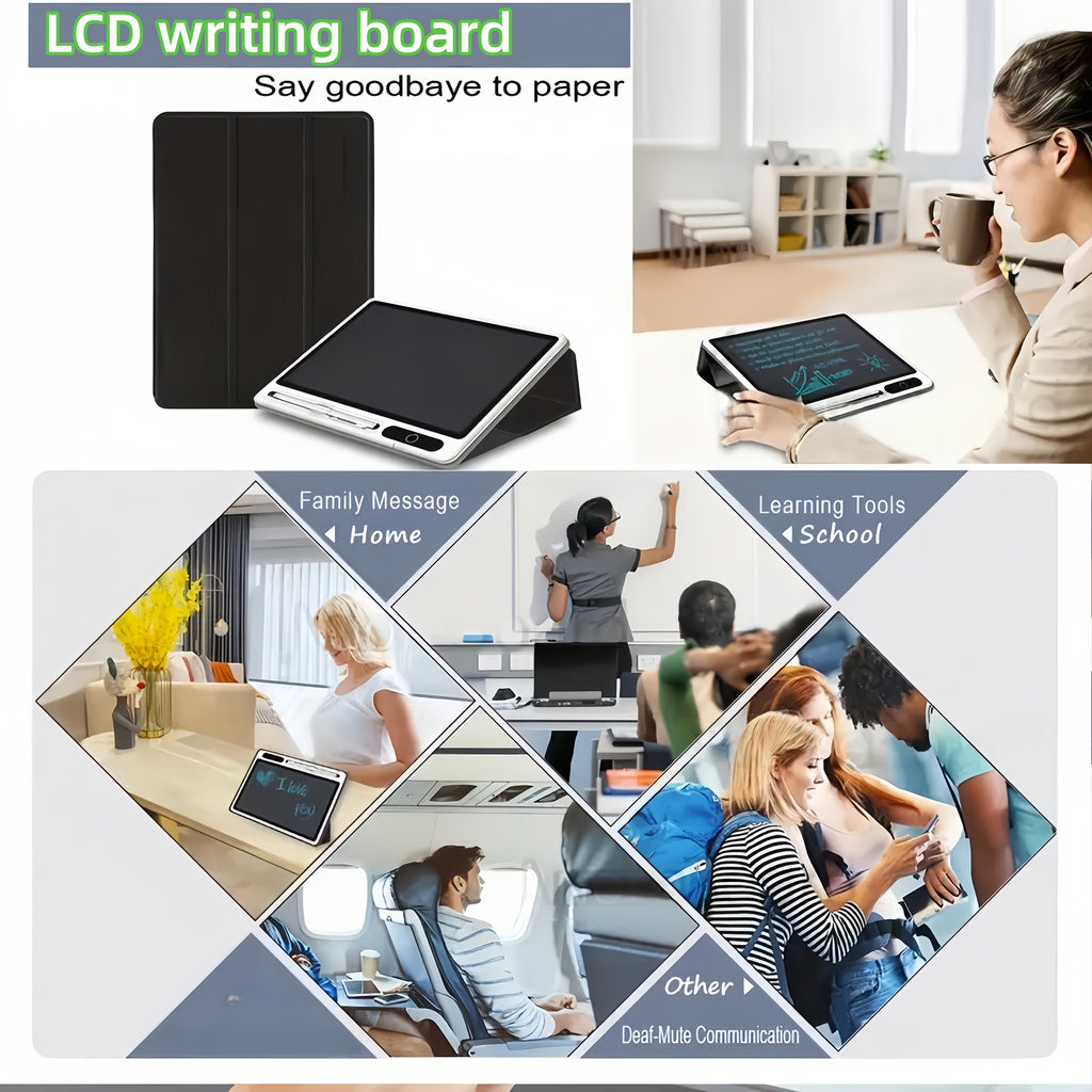 10.1 Inch Large Screen LCD Notebook - Digital Handwriting Pad With Protective Case, Electronic Drawing Board For School, Office, And Creative Doodling - Portable, Stylus-Friendly