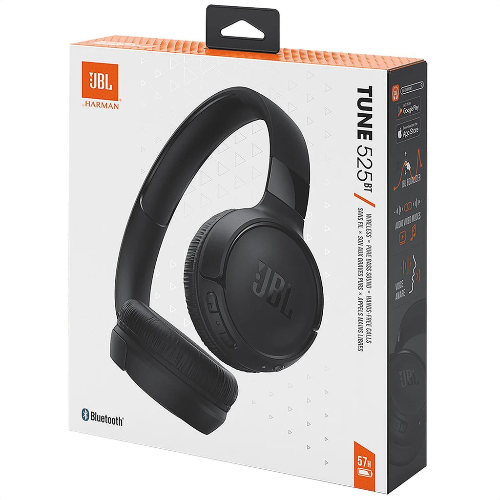 JBL Tune 525BT Wireless Earphones, Bluetooth In-Ear Headphones with Pure Bass Sound, Lightweight Neckband Design, Built-In Microphone, Hands-Free Calls, Long Battery Life – Black,