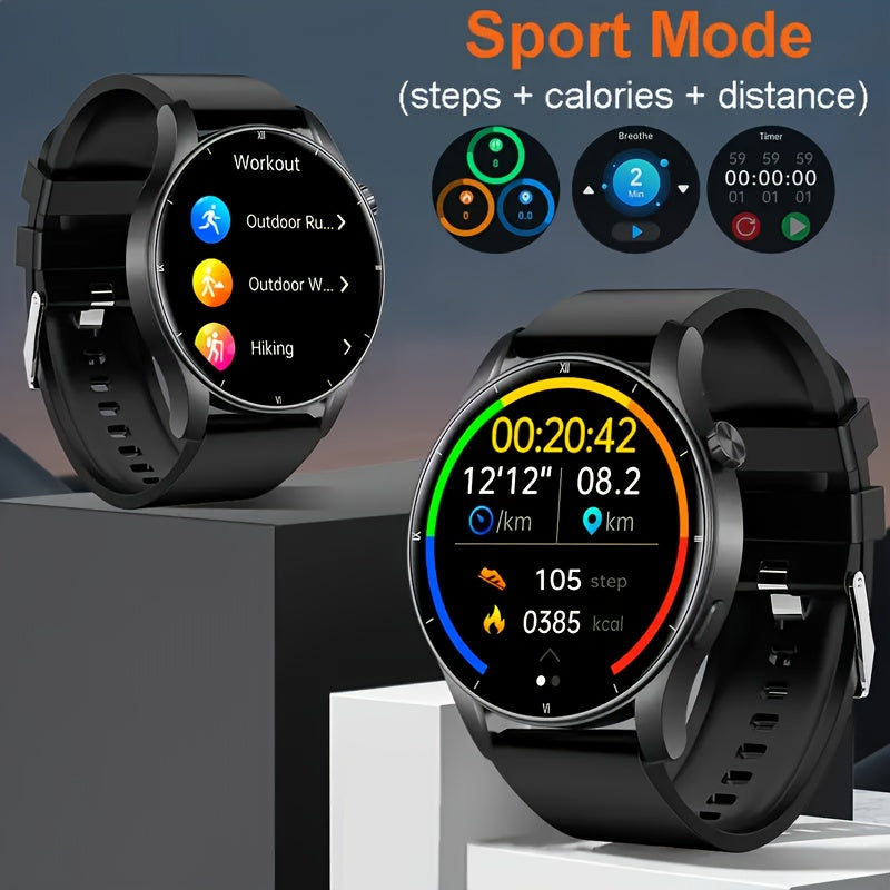 Valentine's Day Gift - Smartwatch, 1.52-inch High-definition Full Touch Screen, Unisex - Wireless Calls/text Messages/multiple Sports Modes/remote Camera Control/fitness Tracker, Compatible with Android And iPhone, USB Charging, Alloy Case/silicone