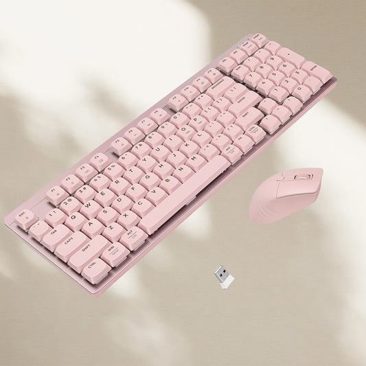 Wireless Mechanical Keyboard Feel 98 Keys Full-Size Keyboard And Mouse Set Gaming Office External Keyboard Mouse Bass Mechanical Feel Business Office Soft Sound Not Noisy Keyboard Mouse, Easter Gifts, Ramadan Gifts, Birthday Gifts, Christmas Gifts, New Ye