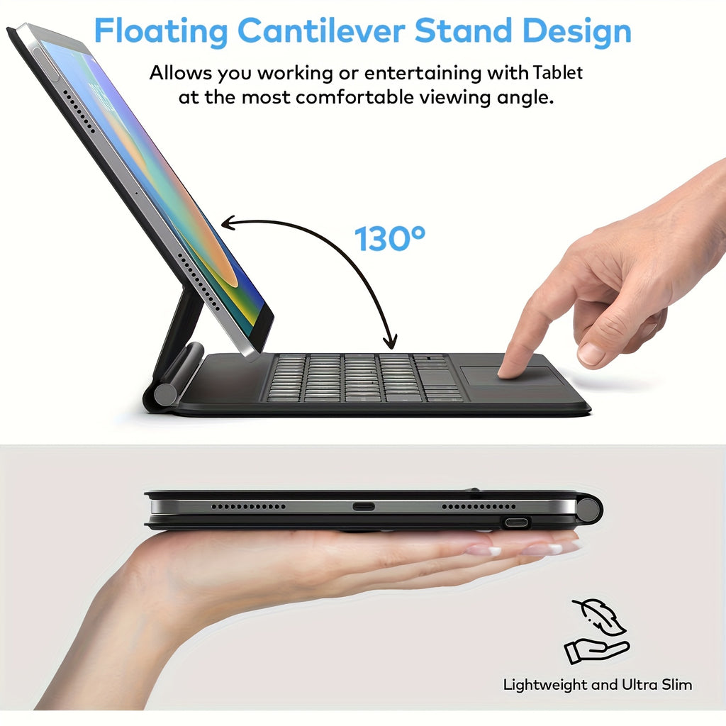 for iPad 10th Gen 2022 Keyboard Case with Backlit Magic-Style Magnetic Keyboard, Multi-Touch Trackpad & Cantilever Stand - Compatible with 10.9-inch iPad - -C, Wireless, Type-C Cable Included (No Charger) - Wireless Tablet PC Case