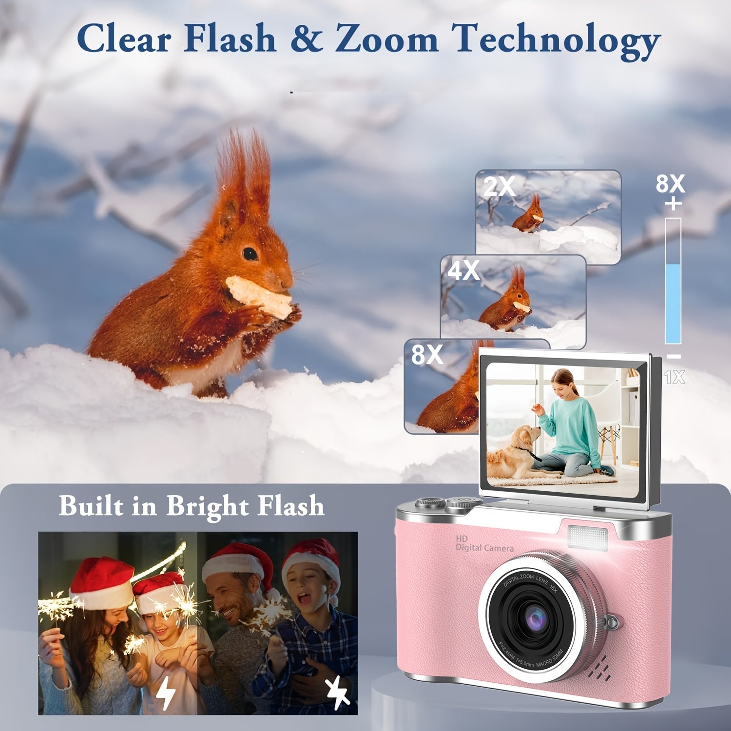 1080P HD Digital Camera Designed for Vlogging, Featuring a 2.4-Inch LCD Screen And Rechargeable Capabilities. Ideal for Beginners, It Comes with a 32GB Card for Photos, Videos, And Webcam Use, Making It a Perfect Gift for Thanksgiving, New Year