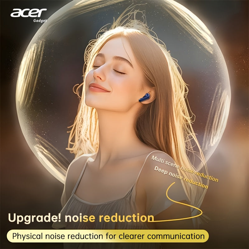 [ACER Official Genuine Product] TWS Wireless Earbuds with Active Noise Cancellation, Stylish In-Ear Design, Low Latency Mode for Gaming, High-Definition Call Quality, Spatial Audio, Long Battery Life for Sports And Driving