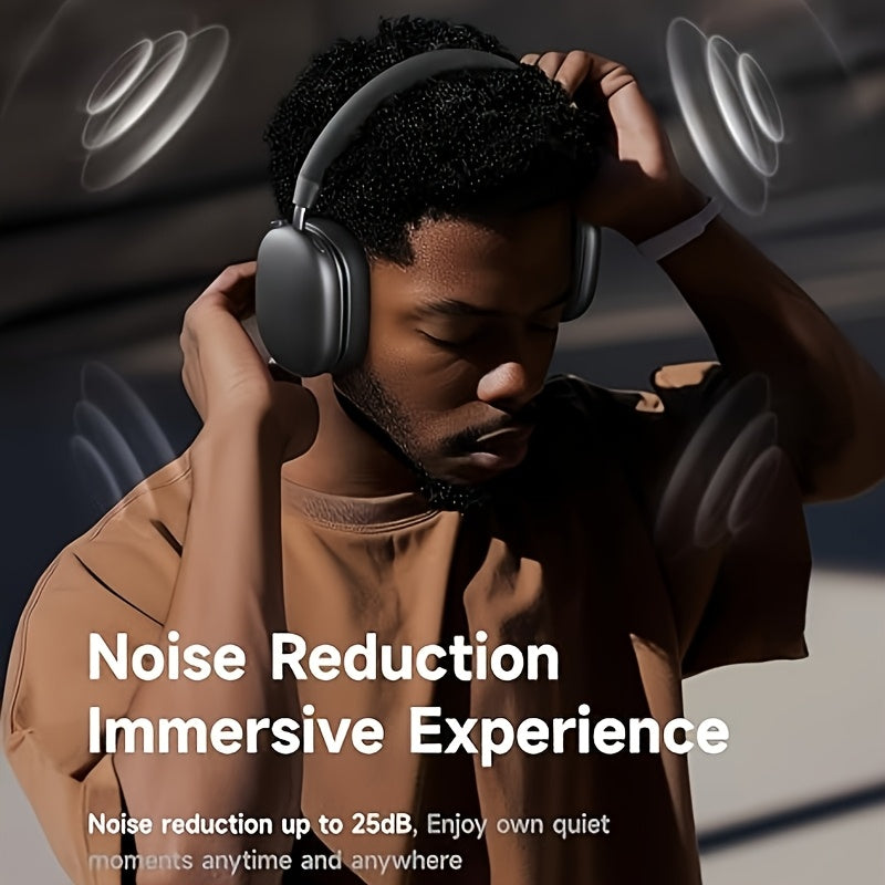 3pcs Set: Over-ear Wireless Bluetooth Headphones + Wireless In-ear Earbuds + Minimalist WatchCompatible with IOS, Android Smartphones Ultra-long Battery Life, Portable & Practical., Ideal for Back-to-school Gifts And Father's Day Presents.
