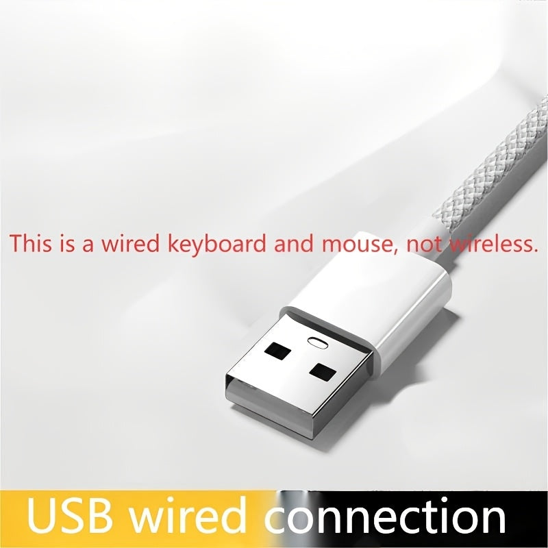 Retro Punk Keyboard & Mouse Set 6D Macro Mouse 104 Keys Mechanical Feeling Silent Keyboard USB Wired