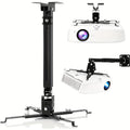 Ceiling Mounted Projector Bracket, Compatible with General Projectors, LCD/DLP Projector Bracket, with Adjustable Angle Height And Extendable Arm - 40 Pound Load High-Quality Projector Hanger