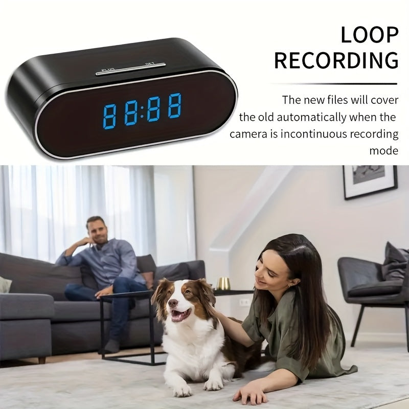 [1080P WiFi Camera] 1080P WiFi Camera Night Vision Wireless Clock Camera With 64G Memory Card, Night Vision, Motion Detection, Loop Recording, 2.4GHz WiFi Connection, Lithium Battery Powered, Remote Live View, Ideal For Home, Office, Warehouse Monitoring