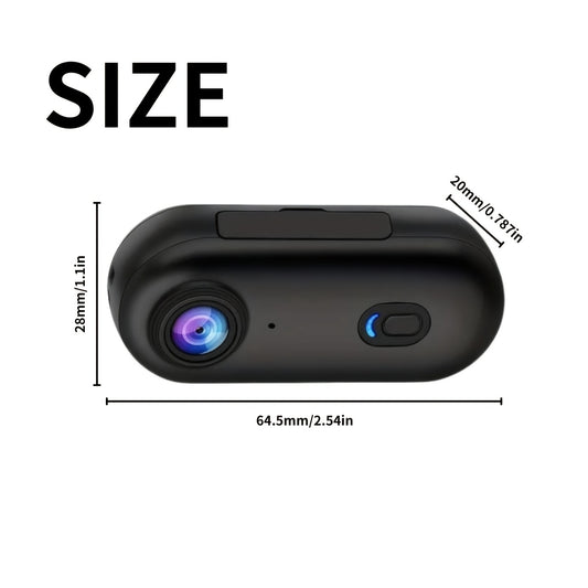 Thumb-Sized Camera with Memory Card, Action Camera, 800Mah Long-Lasting Battery, for Sports Video Camera, First-Person View Camera, Portable Video Recorder, Pet Monitoring Camera, Wearable Pocket Camera, Ultra-Clear Ultra-Wide-Angle Lens