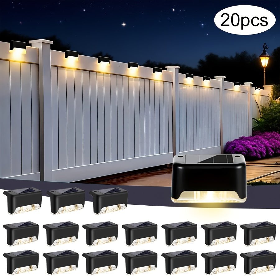 Solar Outdoor Lights - 30/20pcs Solar Deck Lights, Solar Power Step Lights, IP44 LED Lights Warm White, for Home Garden Decoration, Solar Decorative Stair Lights for Outdoor Landscape Lighting, Fences, Patio, Courtyards, Terraces, Paths.