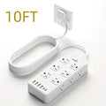 Compact Power Strip Surge Protector, 18in 1 Charging Station, with 12 AC Outlets and 6 USB Charging Ports (4 USB A & 2 USB C), Flat Plug, 5ft PVC Extension Cord, Fire-Resistant Suitable for Home, Office And Travel