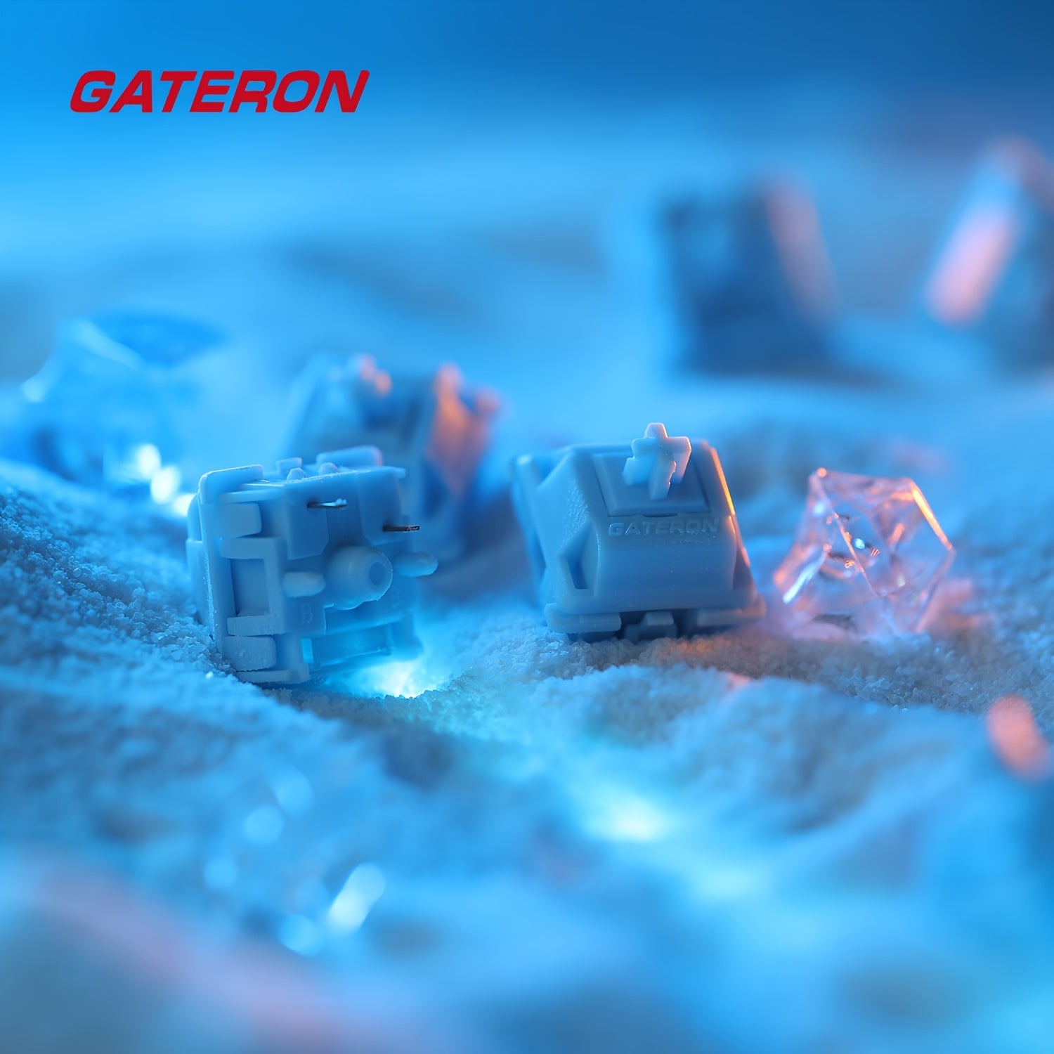 GATERON Sea Salt Smoothie Keyboard Switches Linear 45gf Full POM Material Pre-lubed 5-Pins Key Switches for MX Mechanical Keyboard