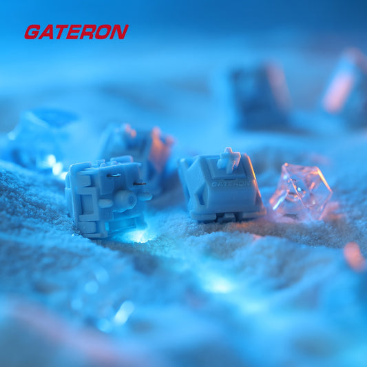 GATERON Sea Salt Smoothie Keyboard Switches Linear 45gf Full POM Material Pre-lubed 5-Pins Key Switches for MX Mechanical Keyboard
